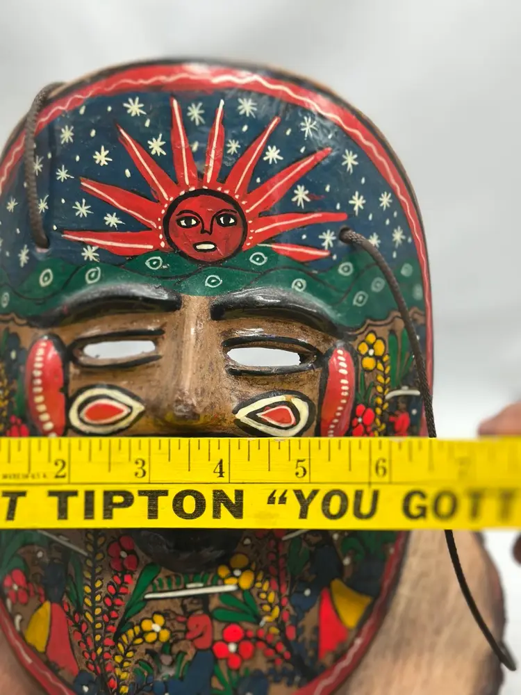 Talavera Mexico Mexican Ceramic Mask Folk Art Hand Painted Wall Pottery