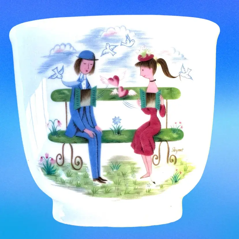 Vintage Rosenthal Studio-Linie Vase By Assiette Raymon Peyet - Lovers Porcelain 6 “