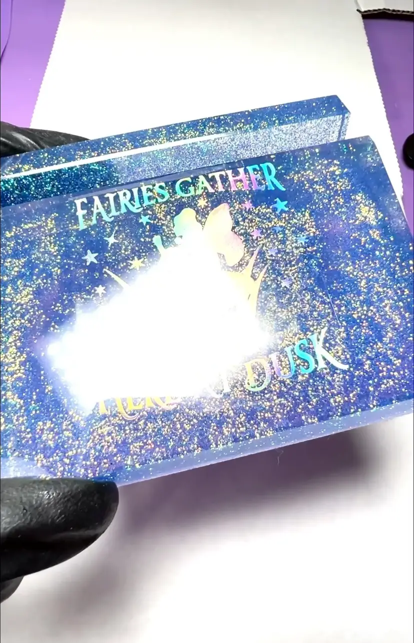 Purple Sparkling Fairy Business Card Holder. Handmade By Me! High Quality Resin.