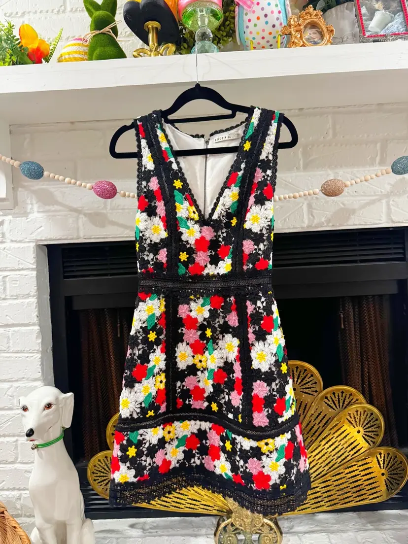 Alice + Olivia Zula Lace Floral Dress size 0