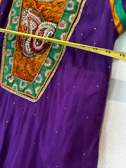 Purple multicolored dress once I fit all