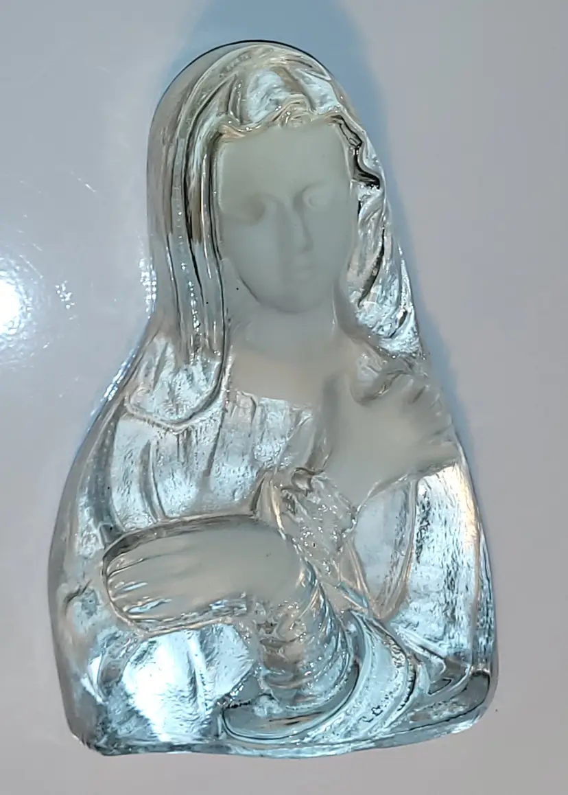 Vintage Viking Glass Madonna Sculpture