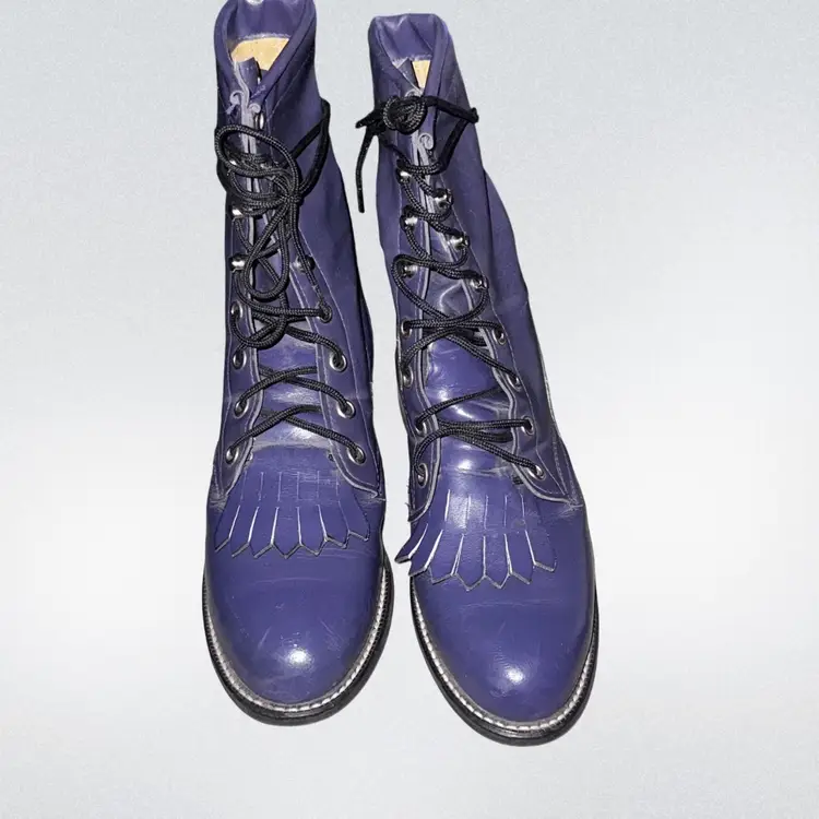 Justin Purple Roper Boots Women's 5.5
