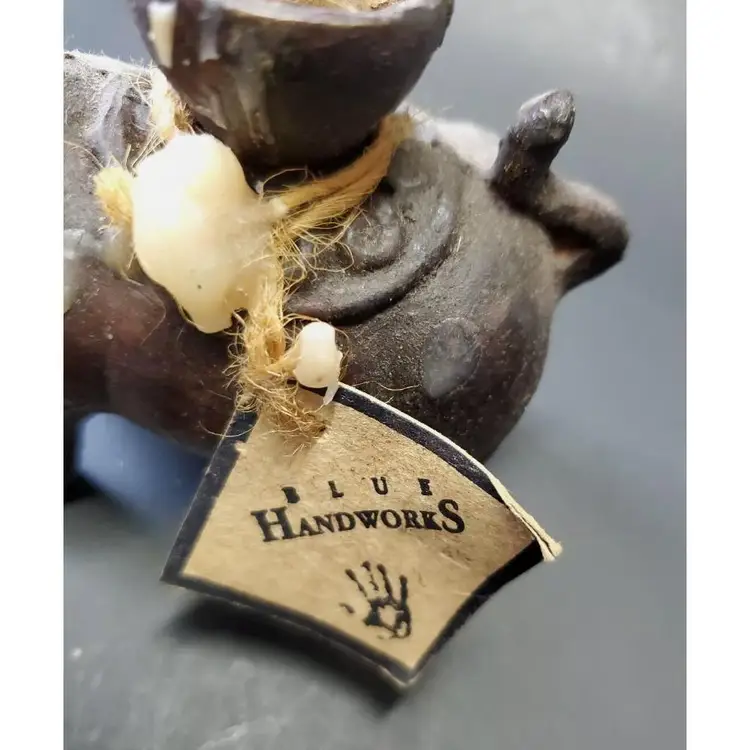 Rhino Sculpture Figurine Candle Holder Bronze by Blue Handworks