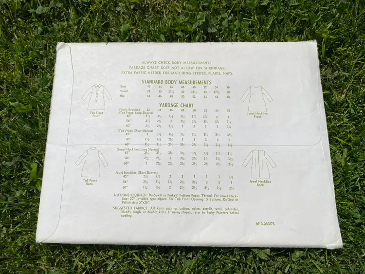 Vintage Stretch & Sew Sewing Pattern 3010 Sizes 42-56 Ladies Queen Size Dress 1967