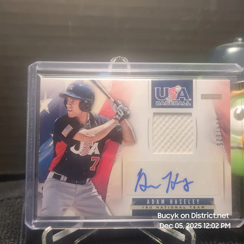 2013 Team USA Relic Auto - Adam Haseley Chicago White Sox 94/125