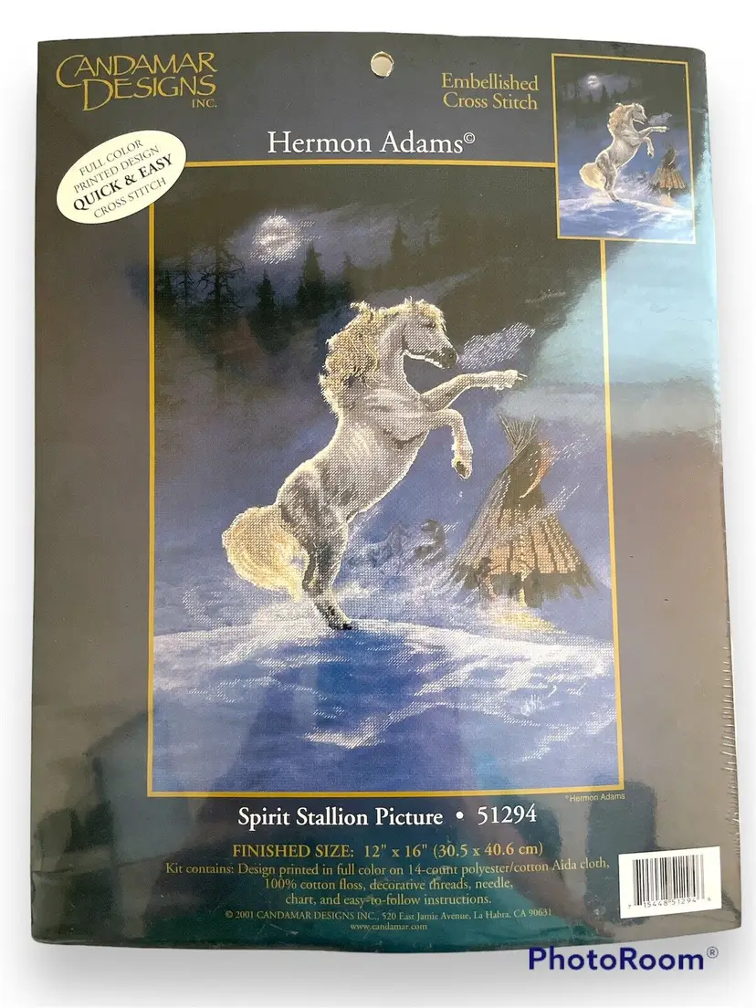 Indian Horse Spirit Stallion  Cross Stitch Kit 51294 Easy Hermon Adams NEW