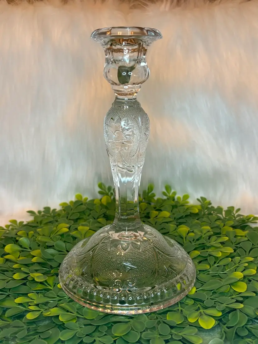 Vintage Indiana Pressed Glass Candlestick Holder