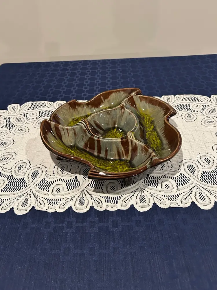 Vintage Cali Original Divided Serving Dish 11 X 11 Inches