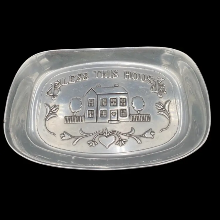 Vintage Wilton (Pennsylvania) Armetale® "Bless This House" Serving Dish, 9.4”