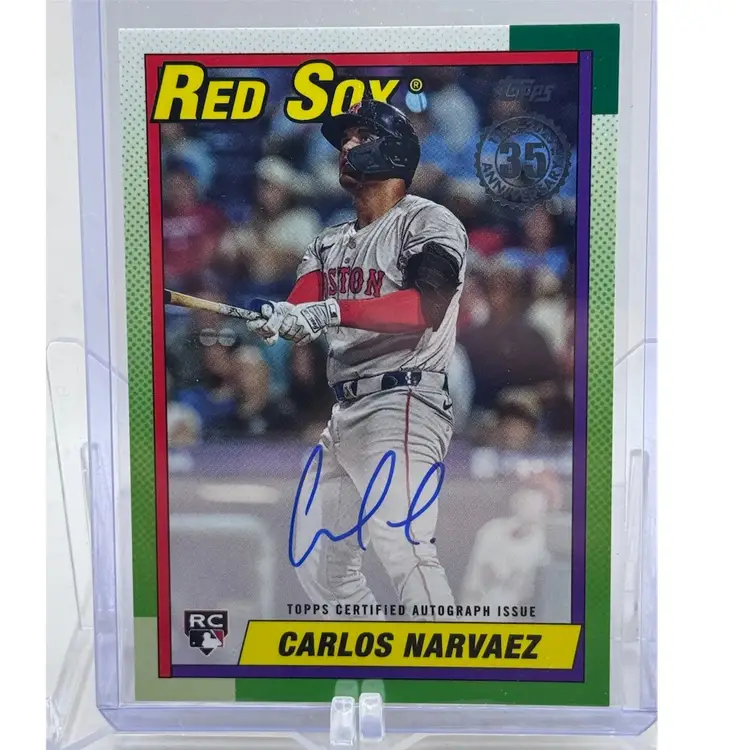 2025 Topps Update 1990 Topps Autograph Carlos Narvaez RC - Boston Red Sox