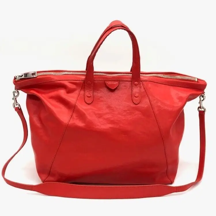 #01 - Handbag Marc Jacobs Sheila Tote Bag Red Leather  - Coral - #1610 - Italy - HARD TO FIND