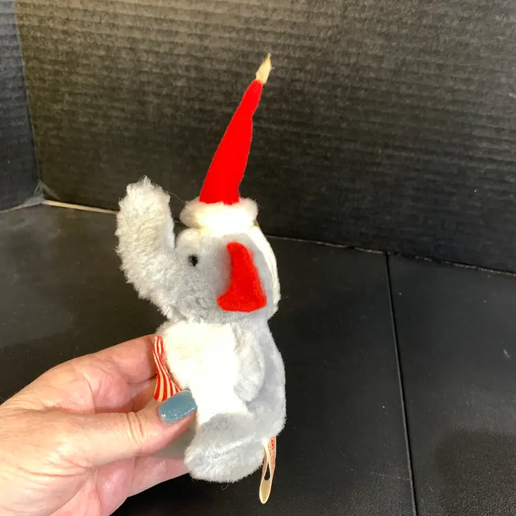 Plush Vintage Elephant Ornament