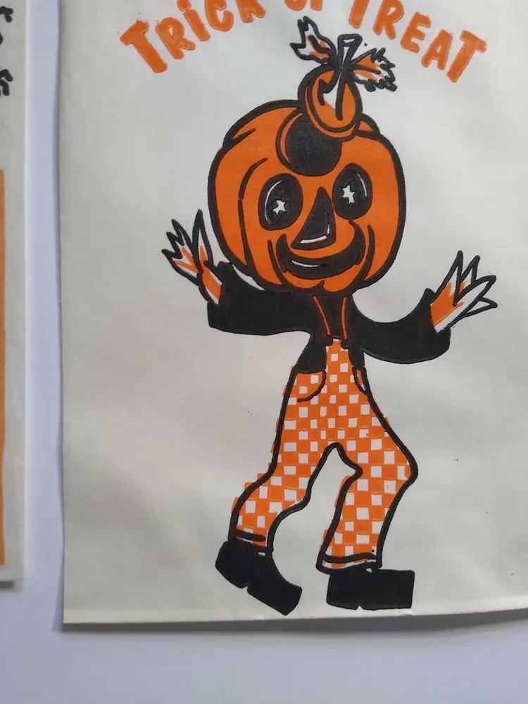 Halloween Candy Trick Or Treat Loot Bags Goblin Head Man Haunted Graveyard Witch