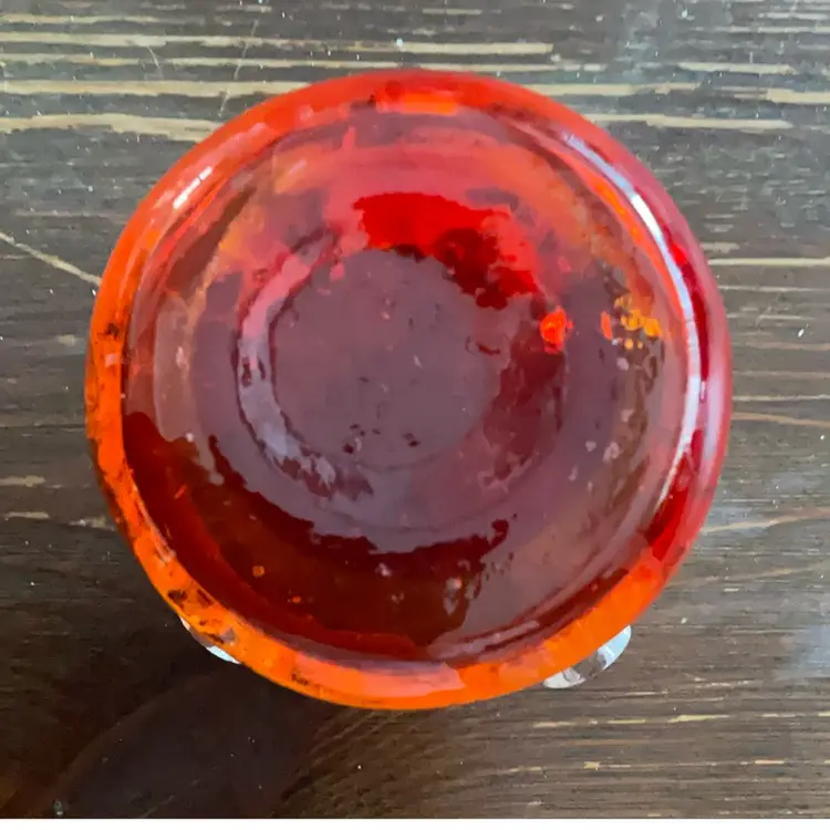 Glass Flower/Ruffle Edge Ashtray/Dish 3.5”x 4.5”