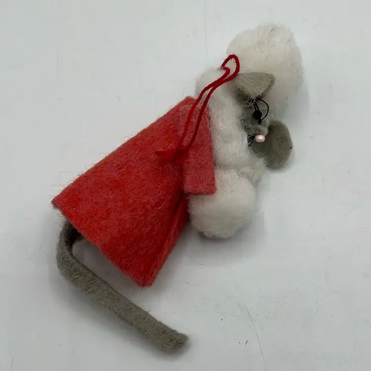 Felt And Pom Pom Vintage Mouse Ornament