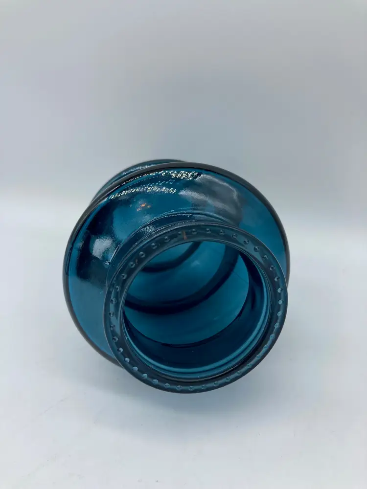 Blue Glass Christmas Tree For TeaLight Light 7”