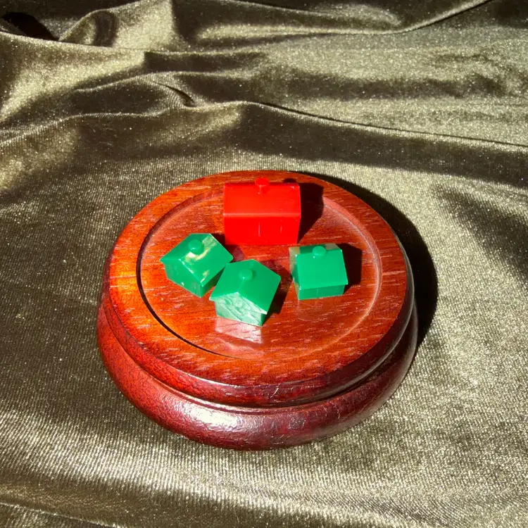 Monopoly Board Game Plastic Hotel & 3 Houses