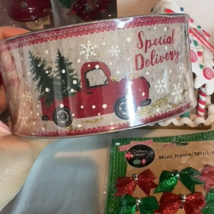 Red Truck Wired Ribbon 2.5”w x 50 Yards New