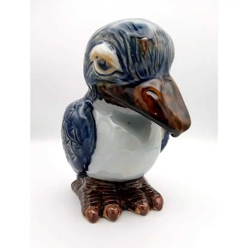 Vintage Handmade Ceramic Grotesque Bird (Wally) Thailand Art Statue, Personality Plus!