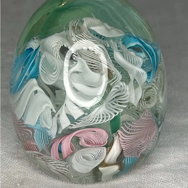 Vintage Latticino Scramble Paperweight
