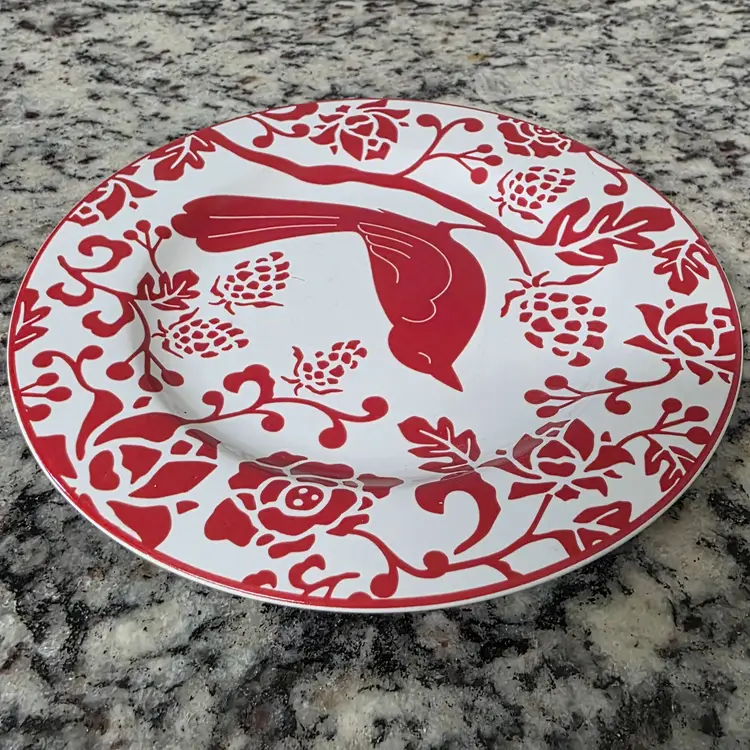 Pier 1 Red Bird Salad/Dessert Plate