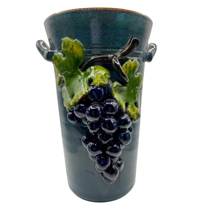 Ceramic Bottle Holder/Decanter, Handmade, Artist Initialed, French Inscribed