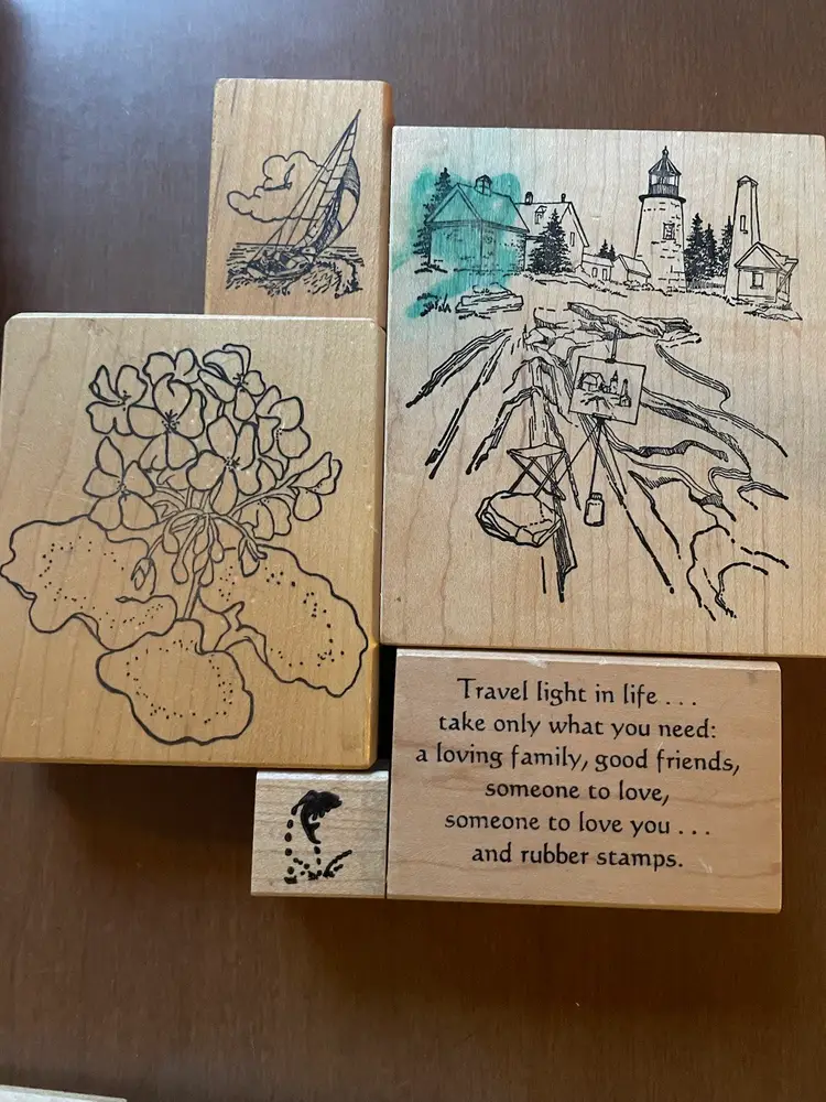 Vintage Nautical Travel Rubber Stamps - Lot Of 5