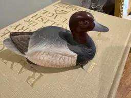 Hand Painted Porcelain Redhead Duck Decoy Figurine