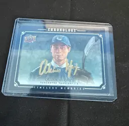 2019-20 Upper Deck Chronology Hockey Quinn Hughes Timeless Memories Auto