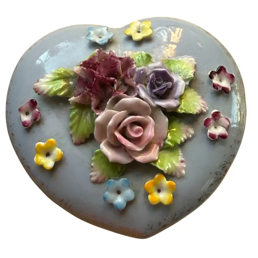 Trinket Box With Flowers By Kasuga Ware