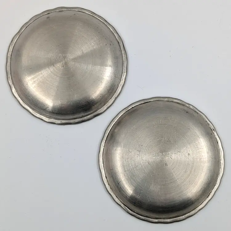 Vintage MCM Pewter Norge Tinn Trinket Dish Teabag Caddy Coaster Norway