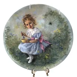 Vtg. RECO 8.5” decorative plate 1981 Little Miss Muffet