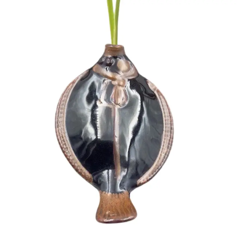 Pottery Fish Wall Pocket Bud Vase