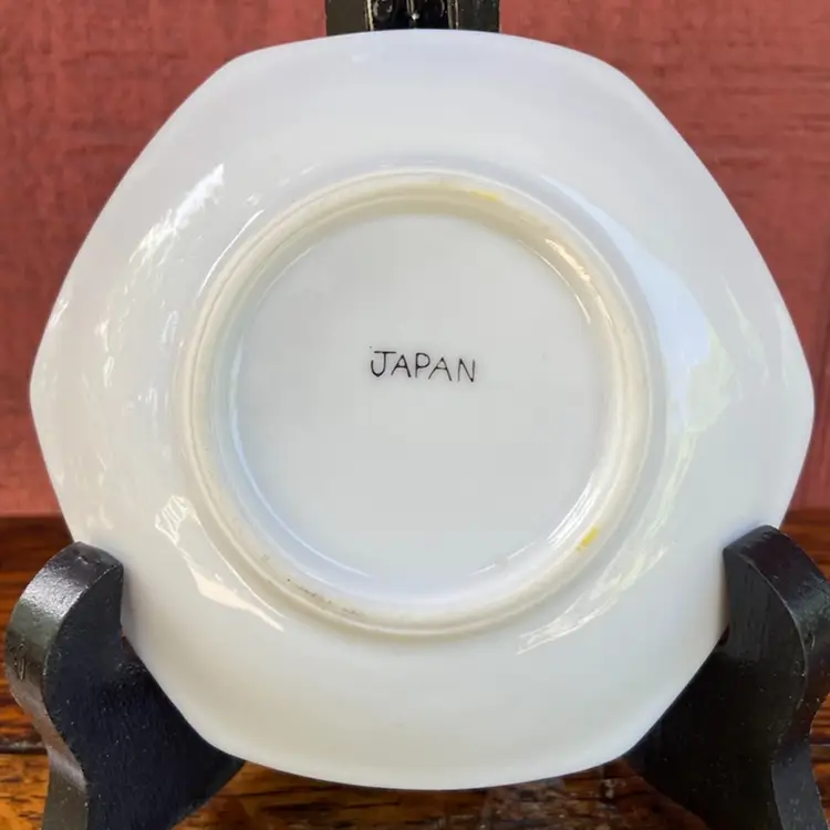 Small Decorative Plate Or Trinket Dish. Decorated With Woman In Traditional Dress. Marked Japan. 3 5/8”w.