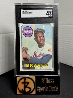 HANK AARON 1969 Topps #100 Braves SGC 4 VG-EX A1500
