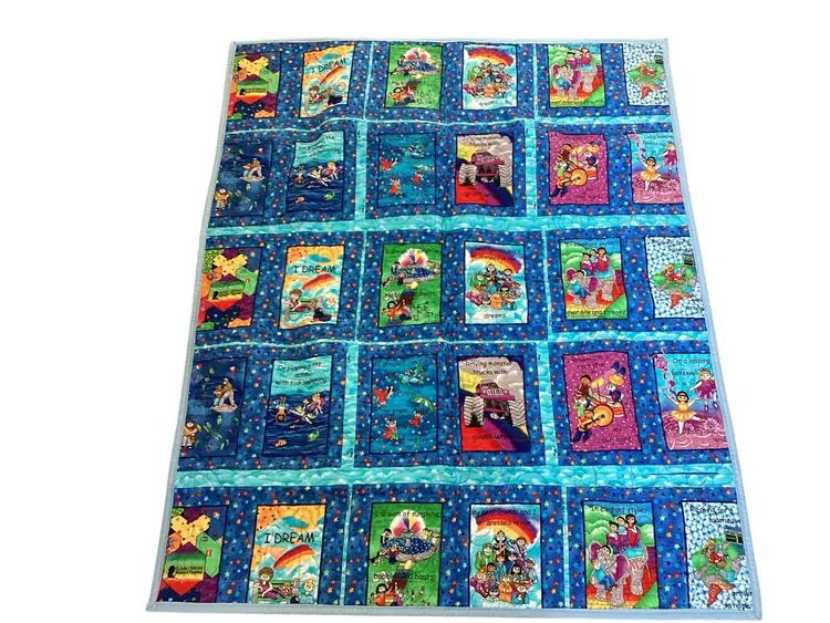 St Judes Print Cotton Quilted Fabric Quilt 42” X 34” Tall Dreams NEW