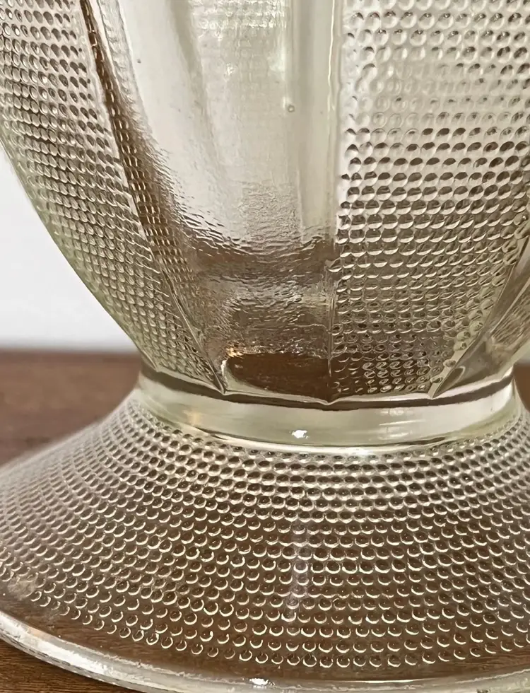 Vintage Rare Jeanette Glass pitcher dewdrop pattern clear grannycore farmhouse