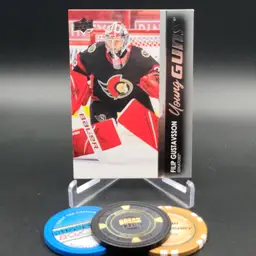 Filip Gustavsson YG 2021-22 Upper Deck Series 1 Hockey Young Guns Card #225 - Ottawa Senators
