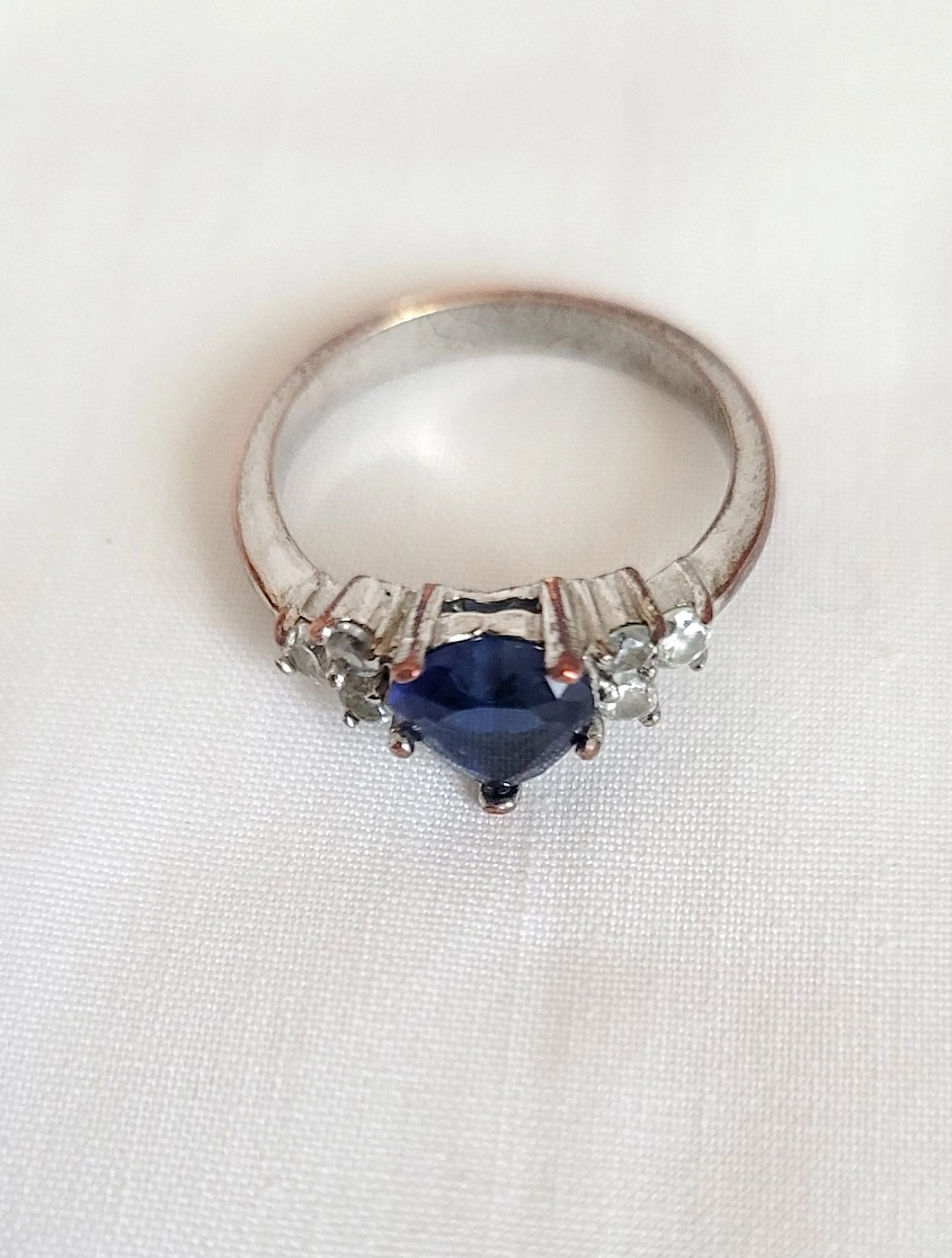 Vintage Ring Size 7 Featuring Faux Purple Stone and Diamonds