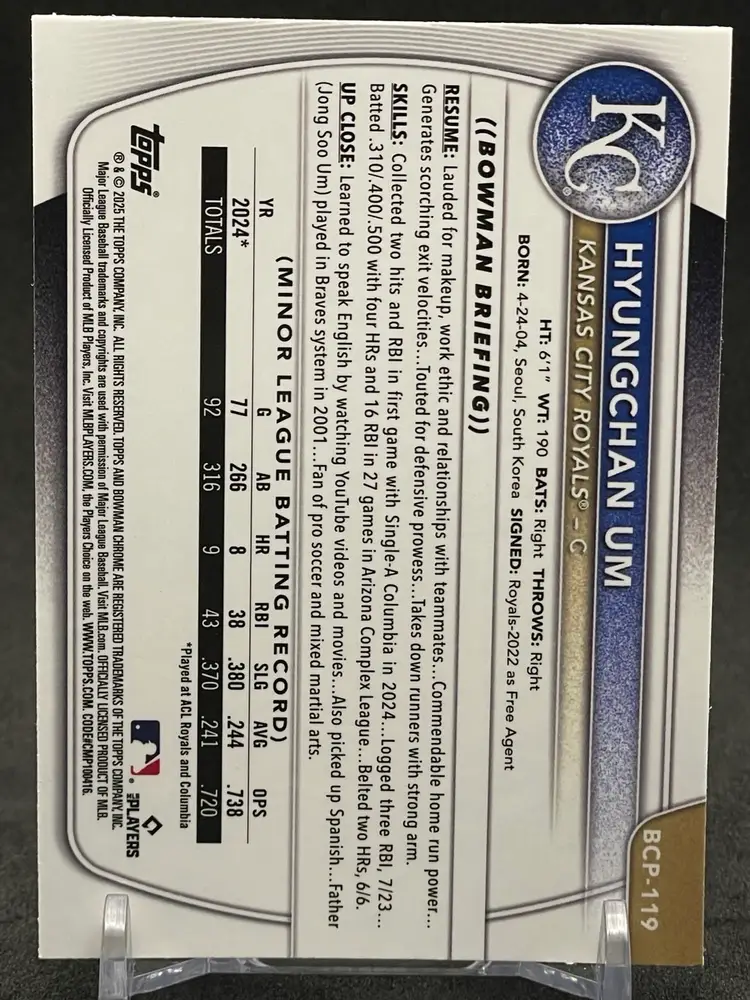 Hyungchan Um 2025 Bowman Chrome Bowman 1st Reptilian Refractor #BCP-119