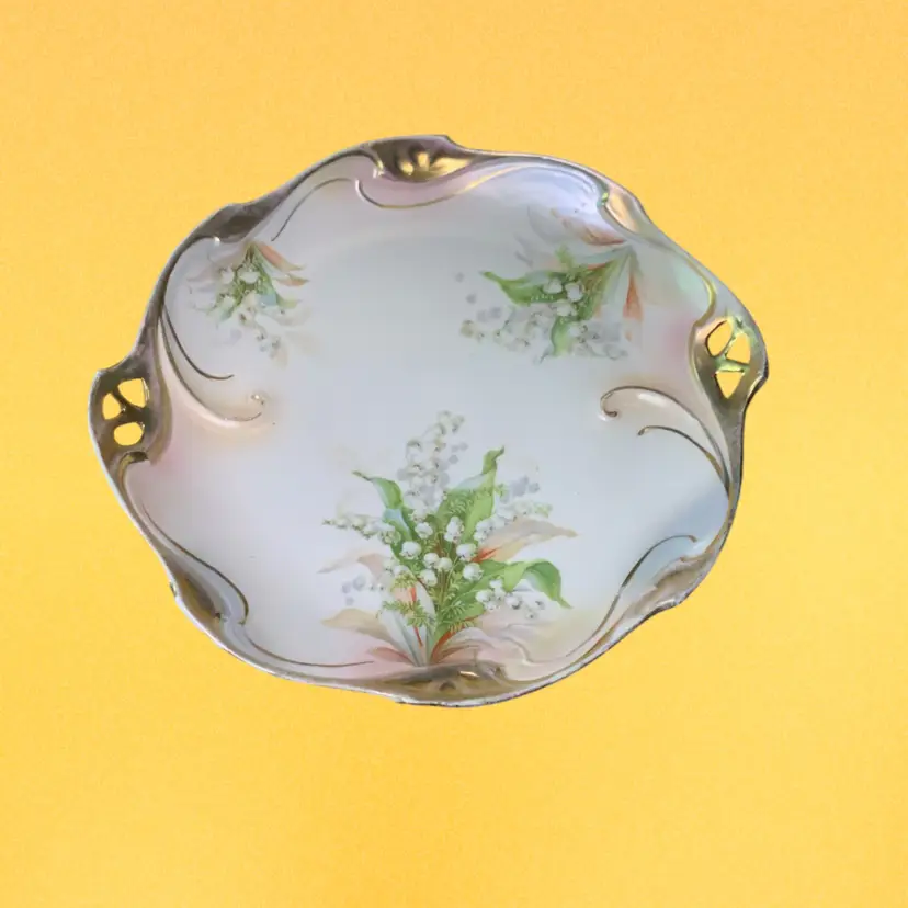 11. BT CO Germany Porcelain Plate Flower Pattern Scalloped Edges