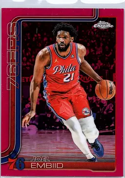 2025-26 Topps Chrome Joel Embiid #149 Magenta Refractor Philadelphia 76ers #/399