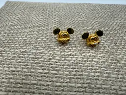 Earrings Gold Toned Mickey Mouse