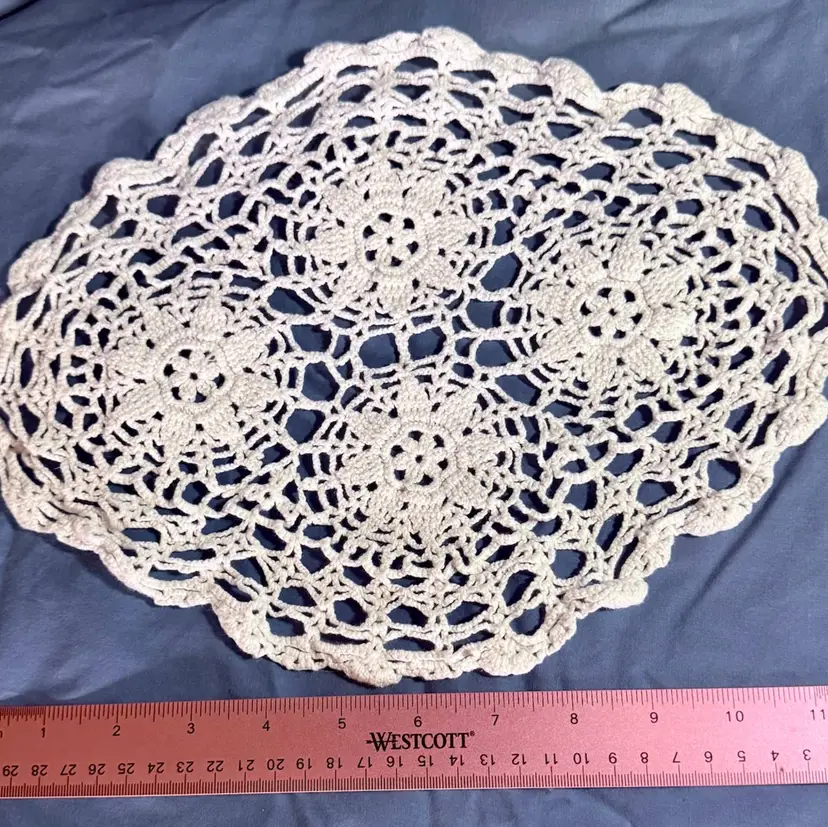 Handmade Vintage Crochet Doily 11 inches long