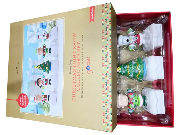 #01 Hallmark Peanuts Gang Wireless Band Christmas Sound and Light Show 2015 Set of 5