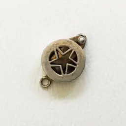 925 Sterling Silver Round Star Open Work Box Clasp Jewelry Making Single Strand