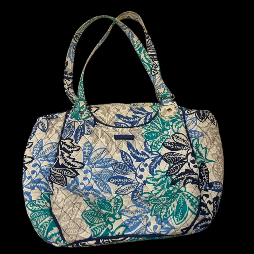 Vera Bradley Glenna Satchel Bag- Santiago Spring Break-16”W, 12.5” Tall. Straps 12” Hang.