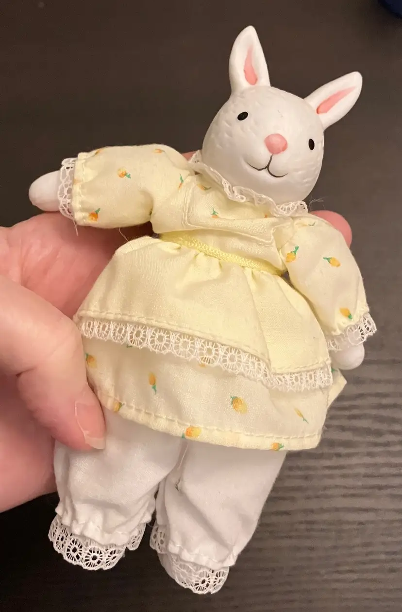 VTG Russ Berrie Rabbit Porcelain Head and Extremities Fabric Torso