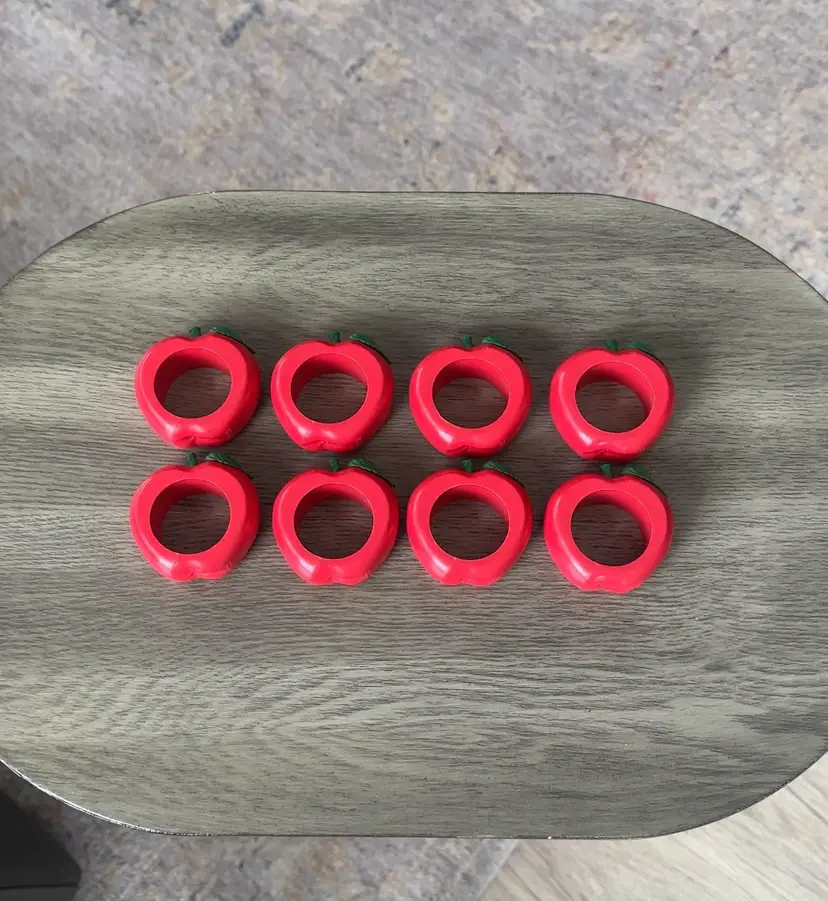Vintage Set Of 8 Apple Napkin Rings Current Inc.
